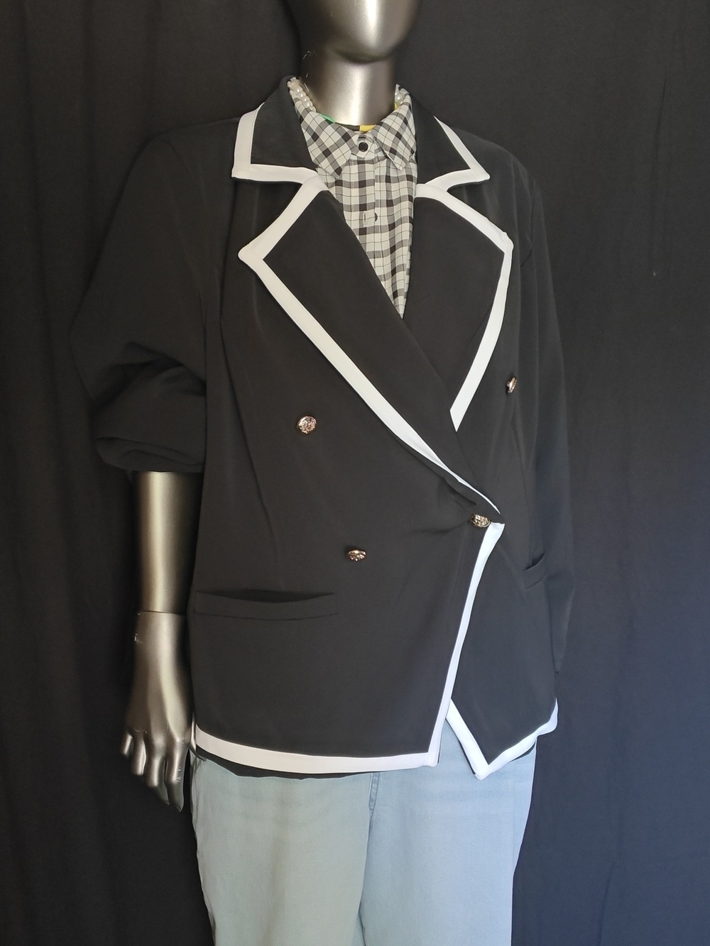 Elegant Pant suit with White Trim